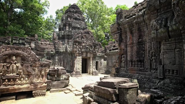 4K, Ta Som is a small temple in Angkor wat complex with ancient architecture of Cambodia and heritage of Khmer Empire at Siem Reap. Archaeological temples. A popular tourist attraction of Asia.-Dan