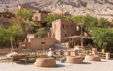 Turpan, China - located along the Tuyugou Valley, and part of the Turpan Depression area, the Tuyuq...