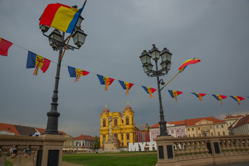 TIMISOARA, ROMANIA: Union square is the main square of the ancient fortress of Timisoara