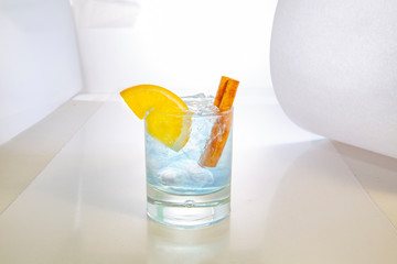 glass of  gin cocktail isolated on white