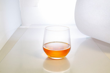 glass of brandy isolated on white