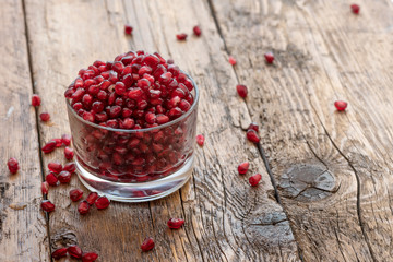Pomegranate red grains