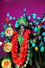 Hindu goddess Kali clay sculpture