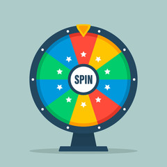 Wheel of fortune. Circle spin vector background. Isolated vector illustration. Modern vector illustration. Vector leisure background template. - obrazy, fototapety, plakaty