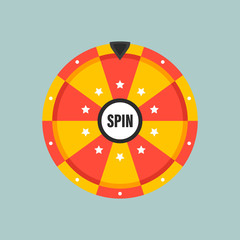 Wheel of fortune. Circle spin vector background. Isolated vector illustration. Modern vector illustration. Vector leisure background template.