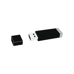 Flash drive.Isolated on a white background. Vector flat icon. There is a place for text. Copy space.