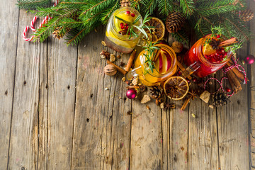 Winter sangria, mulled wine or hot mulled cocktails