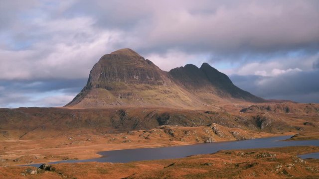 Timelapse of clouds on Suilven, Scotland