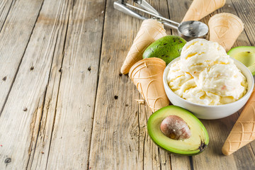 Vegan avocado ice cream