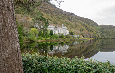 Fototapeta na wymiar reflection of ireland castel in lake