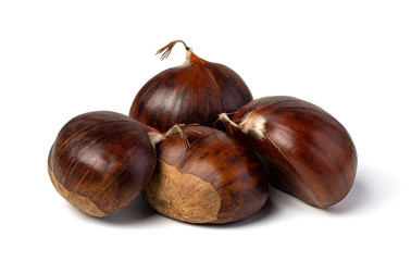 chestnuts on a white background