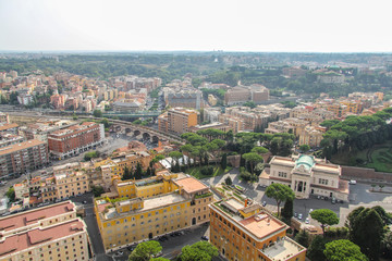 Fototapeta na wymiar View of the street of Rome in the summer.