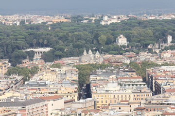 View of the street of Rome in the summer.