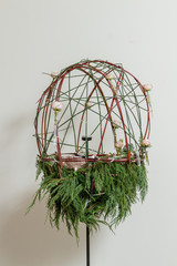 Christmas composition of fresh flowers