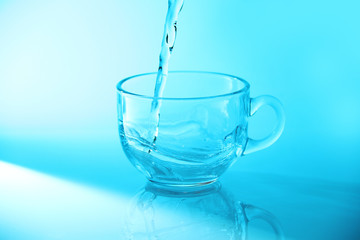 Mineral water in transparent glass