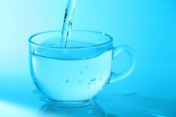 Mineral water in transparent glass