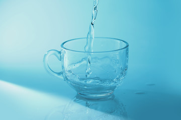 Mineral water in transparent glass