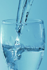 Mineral water in transparent glass
