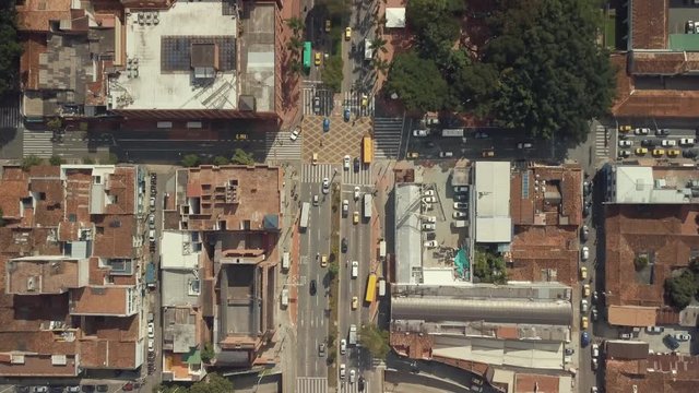 Aerial drone shot of Medellin in Colombia