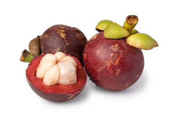 mangosteen on white background