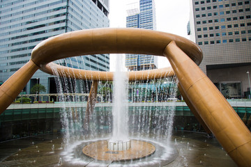 Obraz na płótnie Canvas Beautiful City lanscape, fountain in Singapore