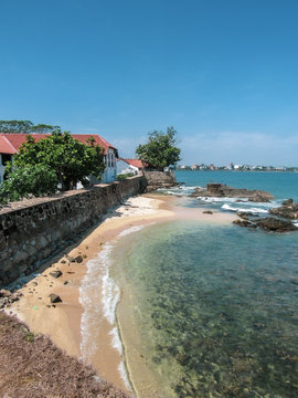View on the walls, and lightower in Galle Fort in south of Sri Lanka.