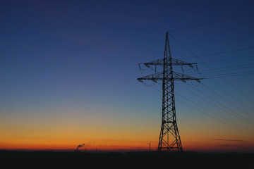 Power Line after Sunset