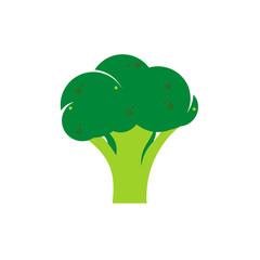 Broccoli Logo, Vegan Label Design Vector