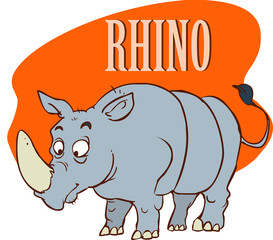 Rhino on the Savannah stock illustration