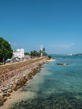 View on the walls, and lightower in Galle Fort in south of Sri Lanka.