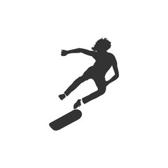 Fototapeta na wymiar skateboarding logo template, creative idea, design vector