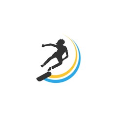 skateboarding logo template, creative idea, design vector