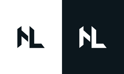 Minimalist abstract letter NL logo. This logo icon incorporate with two abstract shape in the creative process. - obrazy, fototapety, plakaty