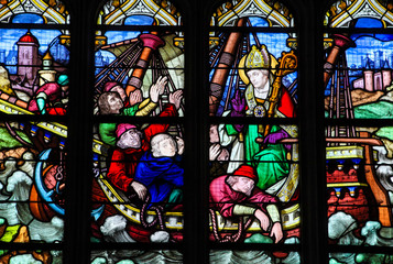 Stained Glass in Le Treport - Jesus as a Carpenter Apprentice