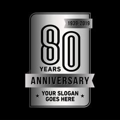 80 years anniversary design template. Eighty years celebration logo. Vector and illustration. © JohnyBlack