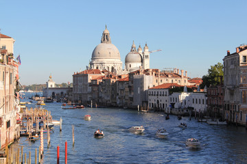 Venice water street in summer