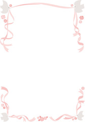 リボンと鳥のタイトルフレーム