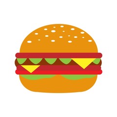 Burger Hamburger icon illustration web site mobile logo app UI design, meat, beef, food, lettuce, sandwich, meal, grilled, tomato, bun, snack, onion cheese sign symbol Fast food vector