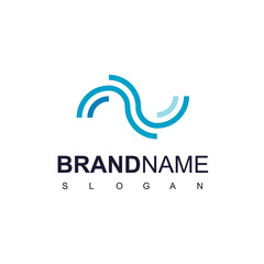 Line Wave Logo Design Vector