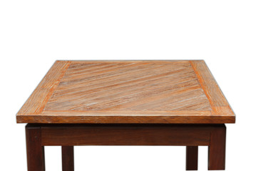 Wooden table isolated on white background - clipping path
