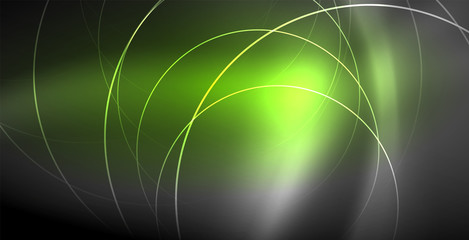 Glowing shiny neon colors with abstract lines, modern background