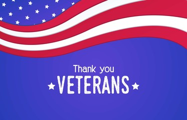 happy veterans day vector background