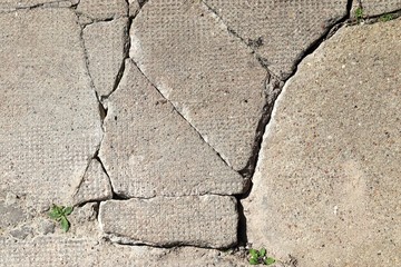 Detailed close up view on concrete floor and pavement textures with different patterns in high...