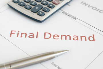 Overdue invoice or final demand notice
