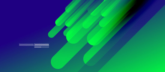 Flowing neon gradients geometric abstract background with straight lines and round tails. Fluid color pattern of color liquid gradient background for wallpaper, banner, background, card, landing page