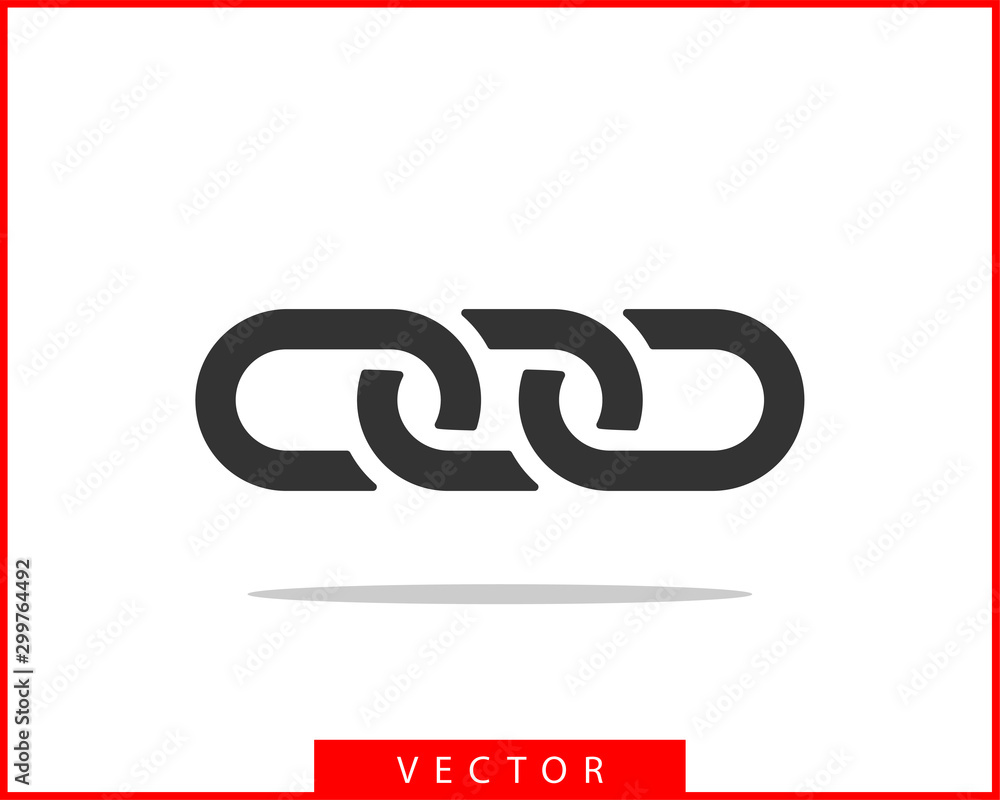 Poster chain link vector icon. chainlet element flat design. concept connection symbol isolated on white ba