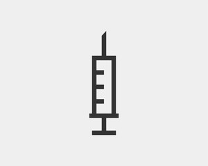 Medical icons vector. Syringe icon medicine drug.