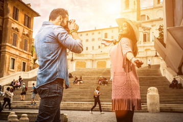 Couple of tourists in Rome at Piazza di spagna © oneinchpunch