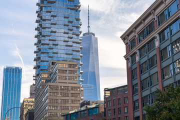 Modern Skyscrapers and Buildings in Tribeca and Lower Manhattan New York