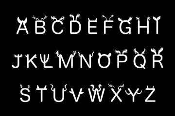 hand drawn alphabet on blackboard